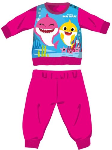 Baby Shark winter thick baby pajamas - cotton flannel pajamas - pink - 92