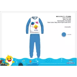   Baby Shark kids jersey pajamas - cotton pajamas - medium blue