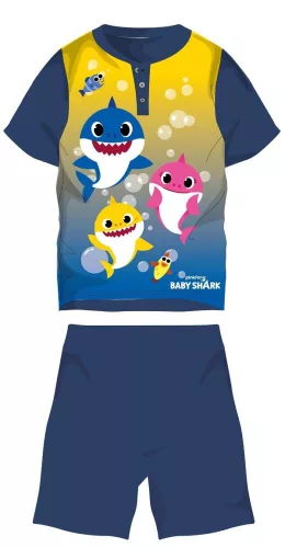 Baby Shark summer short sleeve kids pajamas - cotton jersey pajamas