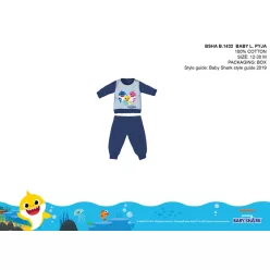   Baby Shark baby pajamas - jersey cotton pajamas - dark blue - 86