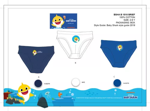 Baby Shark little boy underwear - 3-piece cotton underwear