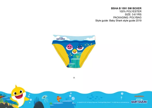 Baby Shark swim trunks for boys