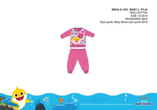 Baby Shark baby pajamas - jersey cotton pajamas - dark pink - 80