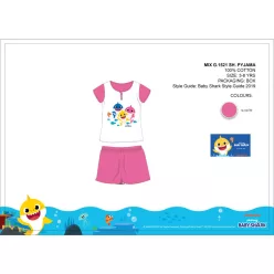   Baby Shark summer short sleeve kids pajamas - cotton pajamas - pink