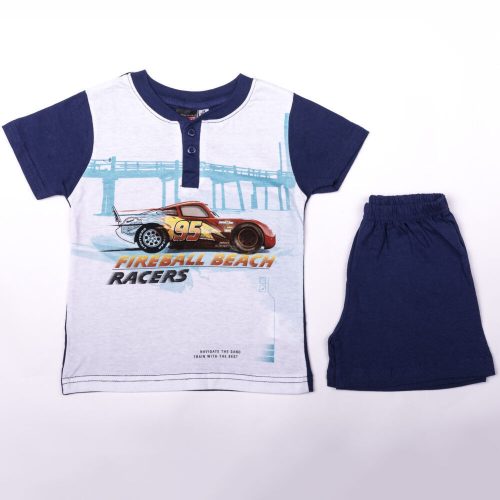 Short-sleeved cotton children's pajamas - Cars - dark blue - 116