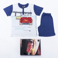   Short-sleeved cotton children's pajamas - Cars - racing - dark blue - 116