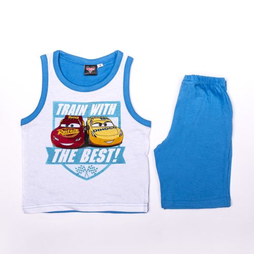 Cars boys cotton summer set - tank top-shorts set - light blue - 122