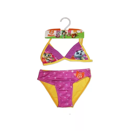 44 Cheeky cat two-piece swimsuit for girls - triangle top - yellow - 116