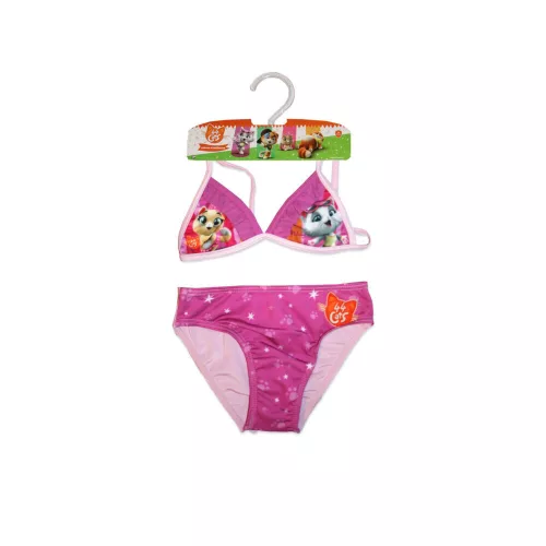44 Cheeky cat two-piece swimsuit for girls - triangle top - light pink - 110
