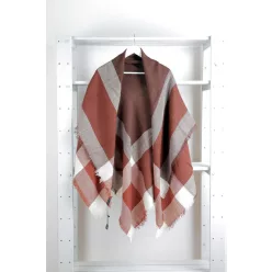 Cecilia Gallerani scarf - 140x140 cm - brown plaid