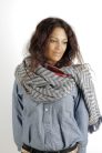 Cecilia Gallerani scarf - 200x98 cm - gray, zigzag pattern