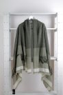 Cecilia Gallerani scarf - 200x98 cm - green, with tassels