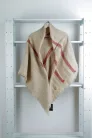 Cecilia Gallerani scarf - 140x140 cm - beige, ecru, red