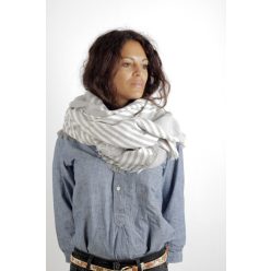 Cecilia Gallerani scarf - 140x140 cm - pearl gray, white