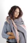 Cecilia Gallerani scarf - 200x98 cm - denim blue, striped