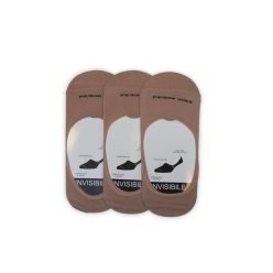   Pezzini unisex szilikonos titokzokni - 3 pár/csomag - pamut titokzokni - beige - 38-41