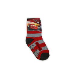   Non-slip children's plush socks - Cars - full plush - red-gray - 31-34