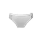 Women's panties - with thick side panels - decorated with lace insert at the front - white - M