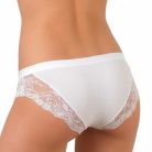 Women's panties - with thick side panels - decorated with lace insert at the front - white - XL