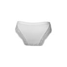 Women's panties - with thick side panels - decorated with lace insert at the front - white - XL