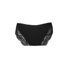 Women's panties - with thick side panels - decorated with lace insert at the front - black - M