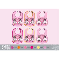   Enrico Coveri baby bib 6 pieces/pack - cotton bib 30 x 18 cm - pink