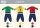 Enrico Coveri long thin baby pajamas - 100% cotton pajamas - red-dark blue - 74