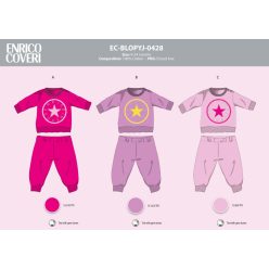   Enrico Coveri long thin baby pajamas - 100% cotton pajamas - purple - 74