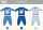 Enrico Coveri long thin baby pajamas - 100% cotton pajamas - medium blue - 80