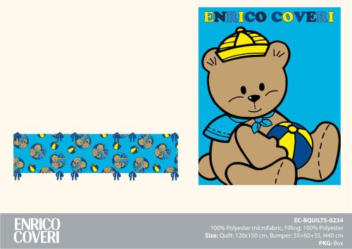 Enrico Coveri baby crib set - 2-piece baby crib set - blue - 120 x 150 cm