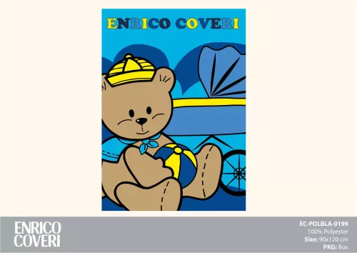 Enrico Coveri baby polar blanket - 90 x 120 cm - blue