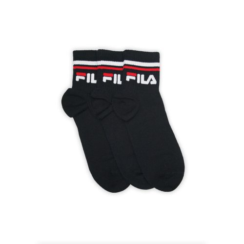 Fila unisex cotton socks - short socks - ribbed shaft - 3 pairs - dark blue - 43-46