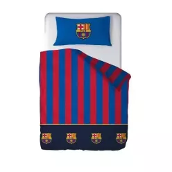   FC BARCELONA Bedding set 100% cotton, bedspread 210x270 + fitted sheet 135x200+28 + pillowcase 45x155