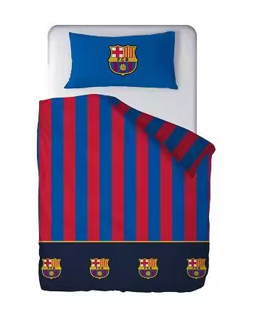 FC BARCELONA Bedding set 100% cotton, bedspread 210x270 + fitted sheet 135x200+28 + pillowcase 45x155