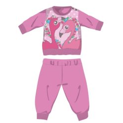   Flamingo winter cotton baby pajamas - interlock pajamas - pink - 92