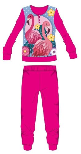 Flamingo fleece pajamas - thick winter kids pajamas - pink - 110