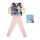 Long thin cotton children's pajamas - Frozen - striped - Jersey - light pink - 134