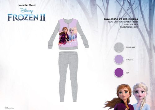 Winter cotton interlock children's pajamas - Disney Frozen - gray - 98