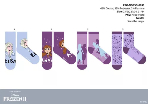 Disney Frozen children's cotton regular socks - 4 pairs/pack