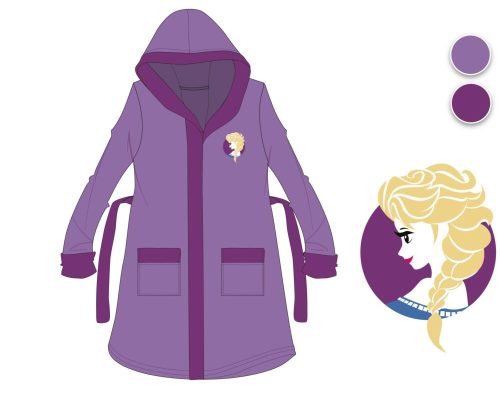 Disney Frozen hooded cotton robe for kids - purple - 110-116