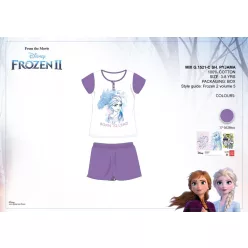   Disney Frozen summer short sleeve kids pajamas - cotton pajamas - purple