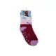 Non-slip kids ankle socks - Frozen - plush - Elsa patterned - burgundy-purple - 31-34