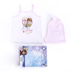   Frozen girl cotton pajamas - sleeveless pajamas - summer set - light pink - 128