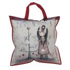 Gorjuss pillow, decorative pillow - 40x40 cm - white-red