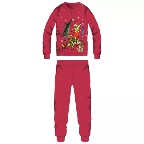 The Grinch vastag interlock karácsonyi pamut pizsama nőknek - M