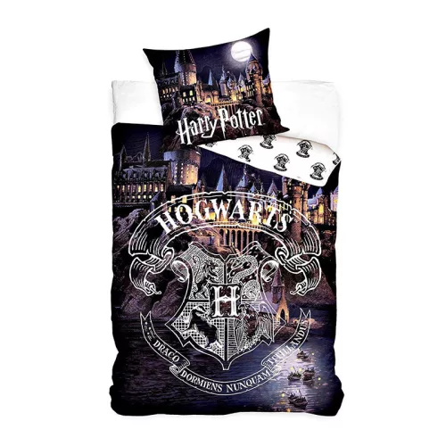 HARRY POTTER HOGWARTS prémium ágyneműhuzat-szett 100% pamut 140x200 + 60x70