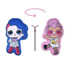Reversible LOL Surprise Doll toy pillow for girls - two in one pillow - light pink-royal blue