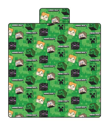 Minecraft Coral fleece takaró 140x200cm 240GSM vastag puha prémium anyagból