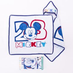   Mickey Mouse baby hooded towel - cotton baby towel - white-navy blue