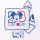 Mickey Mouse baby hooded towel - cotton baby towel - white-navy blue